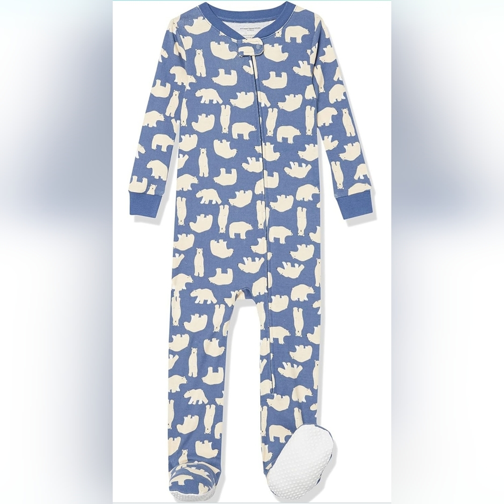 Unisex Toddlers Babies Snug-Fit Cotton Footed Sleeper Pajamas Blue 5t 3t 2t 18m